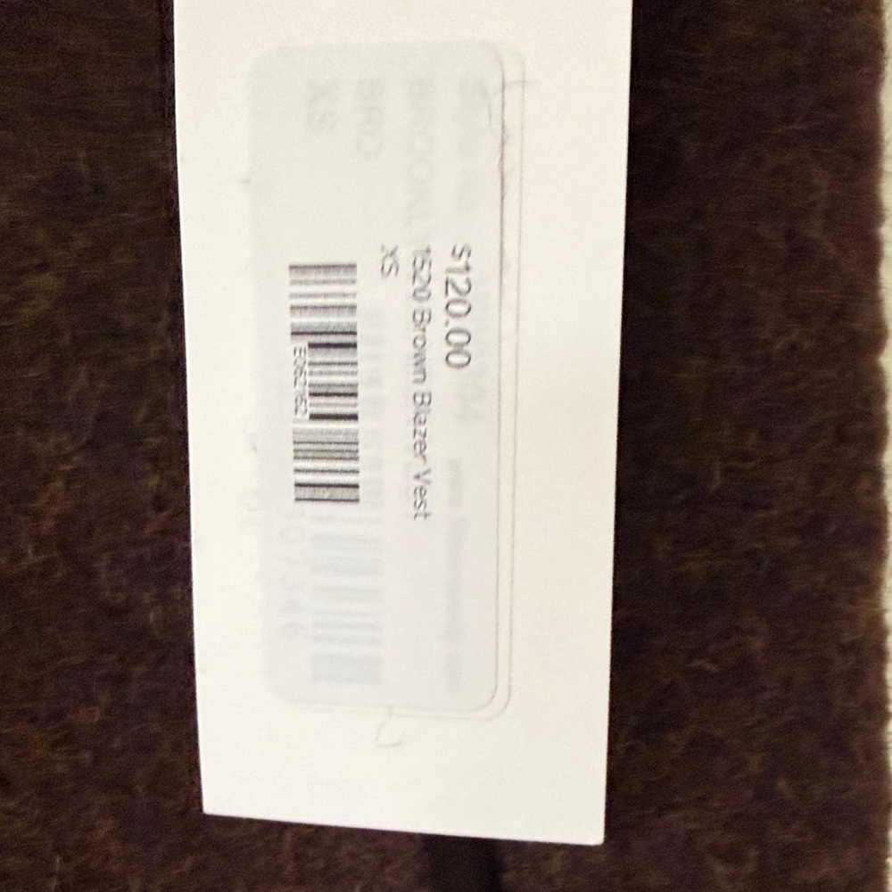 FifteenTwenty Brooklyn Wool Blend Vest Brown and Black Sleeveless sz XS - Picture 5 of 12
